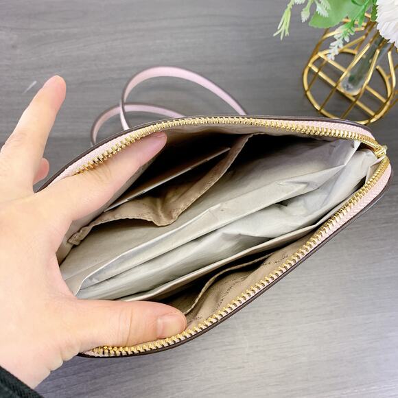 Michael Kors 35F1GTVC6T Jet Set Travel Dome Crossbody Bag Leather Powder Blush - Picture 7 of 8